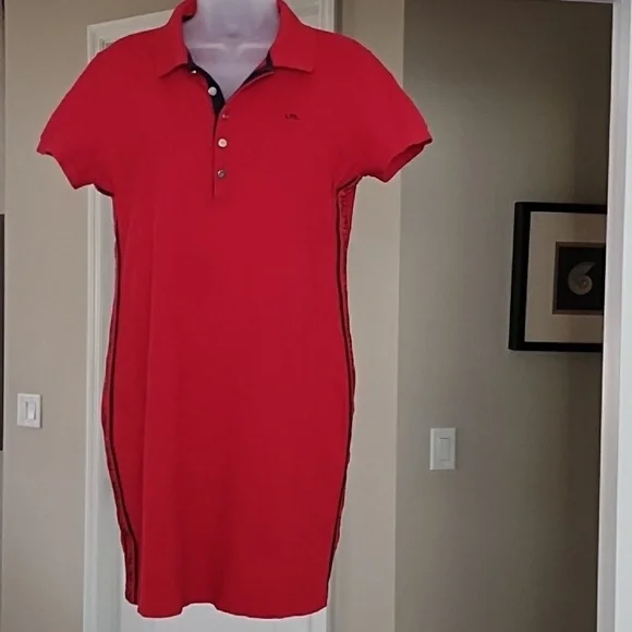 RLR Ralph Lauren red Polo shirt Dress size L - Picture 1 of 10